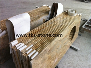 Imperial Gold Granite,India Yellow Granite Vanity Tops,Granite Bathroom Countertops