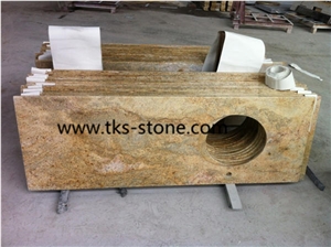 Imperial Gold Granite,India Yellow Granite Vanity Tops,Granite Bathroom Countertops