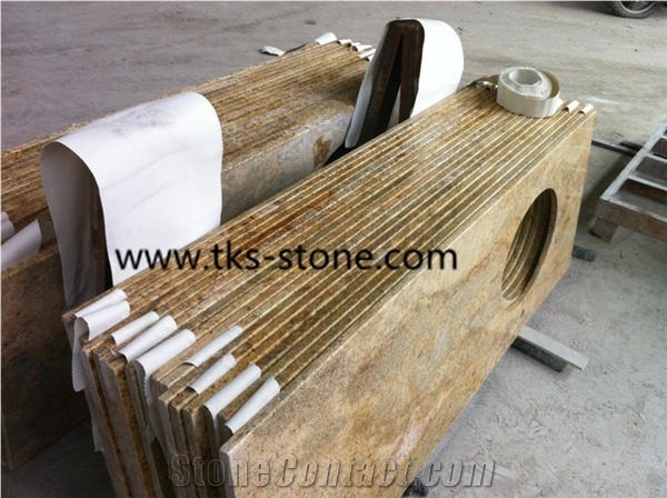 Imperial Gold Granite,India Yellow Granite Vanity Tops,Granite Bathroom Countertops