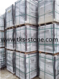 Light Grey Granite Kerbstone, Sawn Cutted Granite Kerbstone Roadstone,Sesame White Granite 6sides Flamed