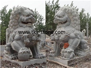 Lion Sculptures& Statues,Blue Marble Lion Statues,Hand Carved White Marble Lion Statue, Animal Sculptures,Garden Stone Lion Statues,Sitting Lion Statues