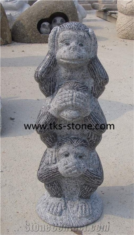 Monkey Marble Sculptures , Natural Stone Animal,Landscape Sculptures Monkeys,Handcarved Garden Animal Statues,Animal Sculptures & Statues,Monkey Sculptures
