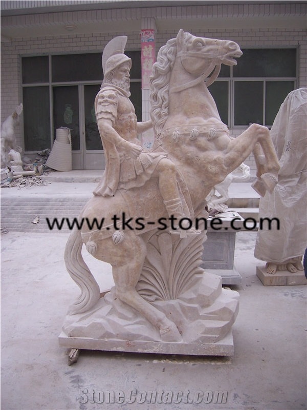 Napoleon Sculptures/Knight Statue/Yellow Granite Warrior Sculpture & Statue