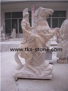 Napoleon Sculptures/Knight Statue/Yellow Granite Warrior Sculpture & Statue