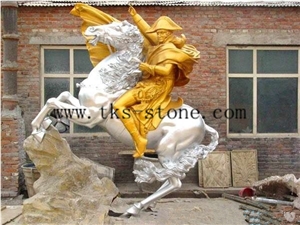 Napoleon Sculptures/Knight Statue/Yellow Granite Warrior Sculpture & Statue