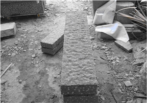 Pineappled Palisades Columns Dark Grey G654, China G654 Black Granite Palisades,Black Granite Pineappled Palisade,6 Sizes Pineappled Kerbstone
