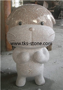 Pink Granite Sculpture&Statues,Animal Sculptures Natural Stone Animal Garden Sculptures,Western Statues