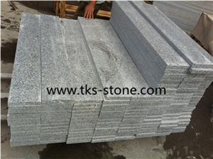 Polished G603 Granite Stairs & Step,Sesame White,Light Gray,Light Grey,Crystal White Granite Stairs & Steps