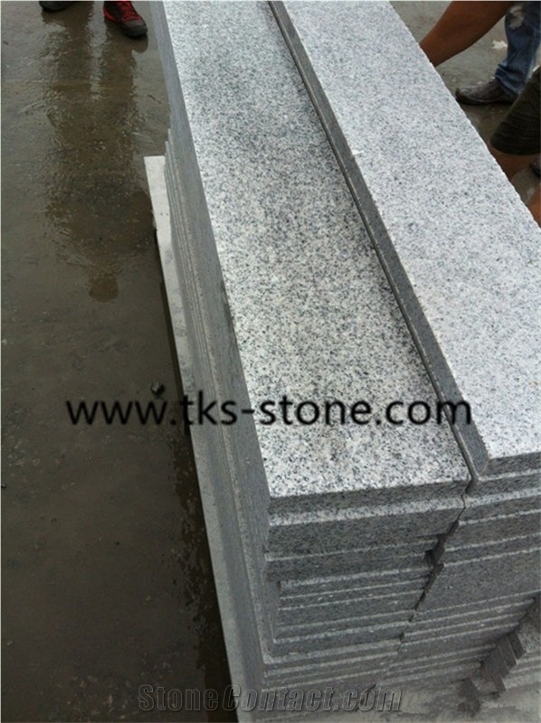 Polished G603 Granite Stairs & Step,Sesame White,Light Gray,Light Grey,Crystal White Granite Stairs & Steps