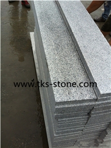 Polished G603 Granite Stairs & Step,Sesame White,Light Gray,Light Grey,Crystal White Granite Stairs & Steps