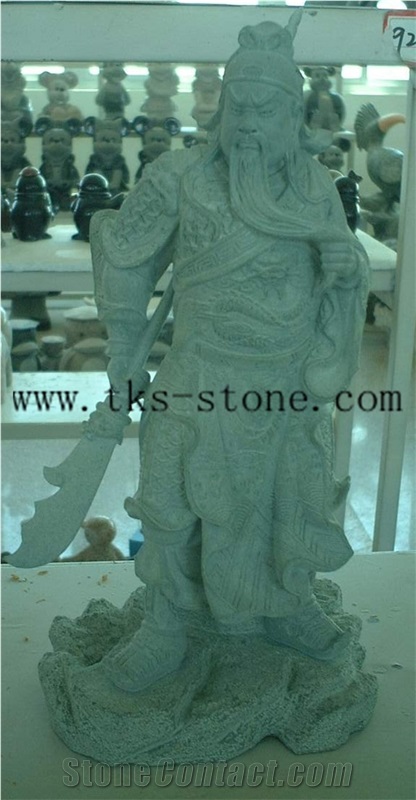 Quan Cong/Guandi - Sword/Historical Personage/ Romance Of the Three Kingdoms, Grey Granite Sculpture & Statue