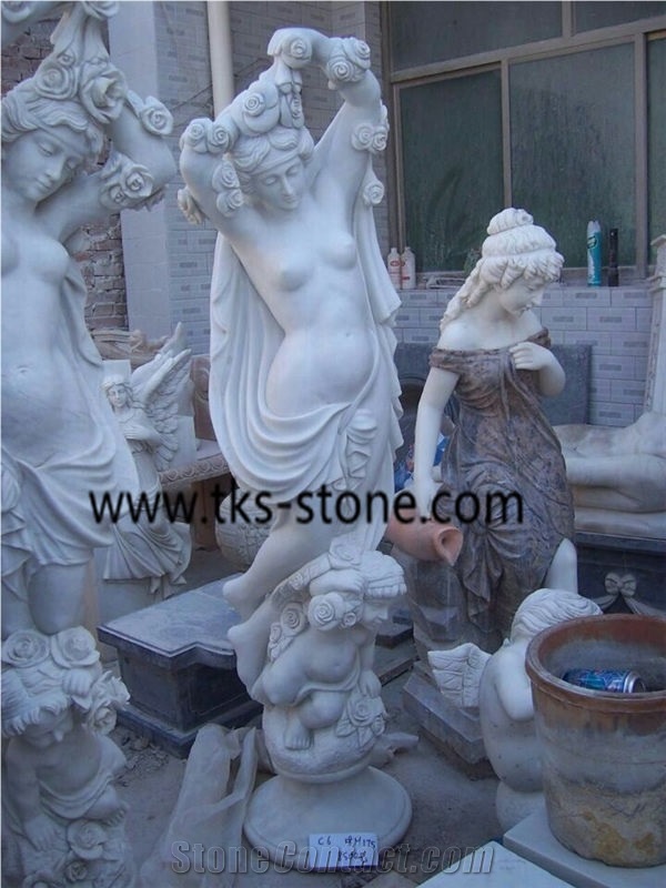 Red Marble Sculpture, Western Statues,Human Sculptures,Garden Sculptures,Handcarved Sculptures, Landscape Sculptures,Children Marble Sculptures