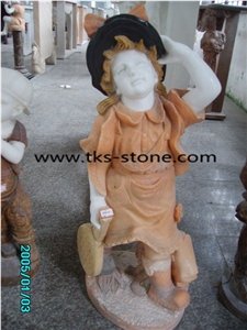 Red Sculpture,Cloudy Rosa Red Marble Sculpture,Yellow Marble Sculpture,Children Angel Statue,White Marble Sculpture,Western Sculpture Status