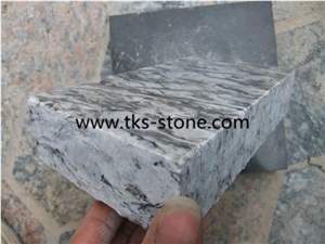 Spray white,Wave white,Sea wave flower granite cobble stone,granite cube stone