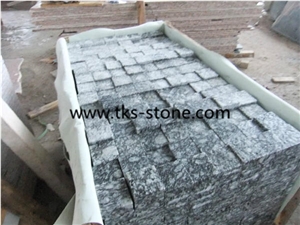 Spray white,Wave white,Sea wave flower granite cobble stone,granite cube stone