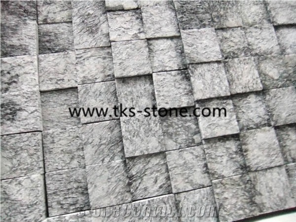 Spray white,Wave white,Sea wave flower granite cobble stone,granite cube stone