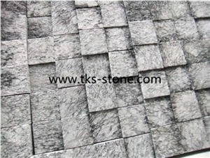 Spray white,Wave white,Sea wave flower granite cobble stone,granite cube stone