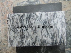 Spray white,Wave white,Sea wave flower granite cobble stone,granite cube stone