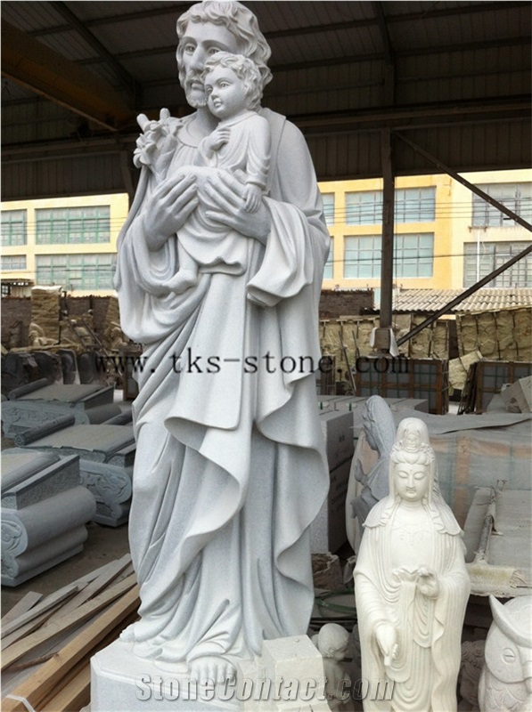 Statue Of Jesus Virgin Mary Sculpture/ Chongwu Sculpture/Human Sculptures/Religious Sculptures, Grey Granite Religious Sculptures