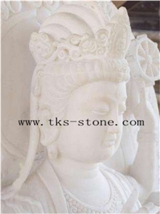 White Marble Handcarved Sculptures/Marble Buddhism Sculpture & Statue/Religious Statues & Sculptures,