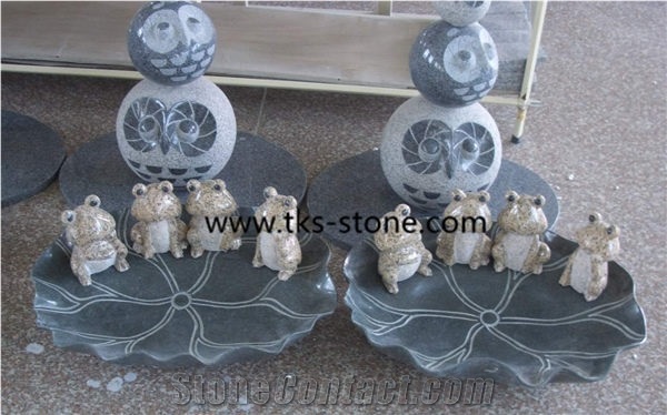 Yellow Granite Frog Sculptures & Statues,Frog Carving/Animal Sculptures,Granite Frogs Animals