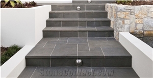 China Bule Stone Honed Slabs Antique Style& Bluestone Tiles for Floor Covering Exterior/Wall Cladding