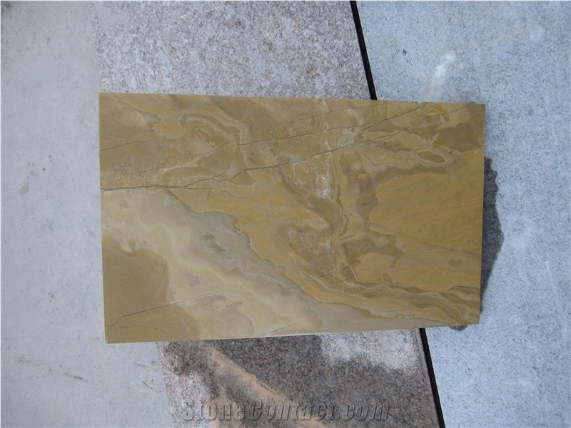 China Shandong Beige Limestone Golden Harvest Bush-Hammered Tiles for Walling