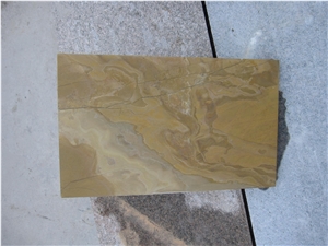 China Shandong Beige Limestone Golden Harvest Bush-Hammered Tiles for Walling