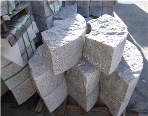 China White Granite Fine Picked Kerbstone Corner,China Light Grey Granite Kerbs/Curbs for Outside Road Stone
