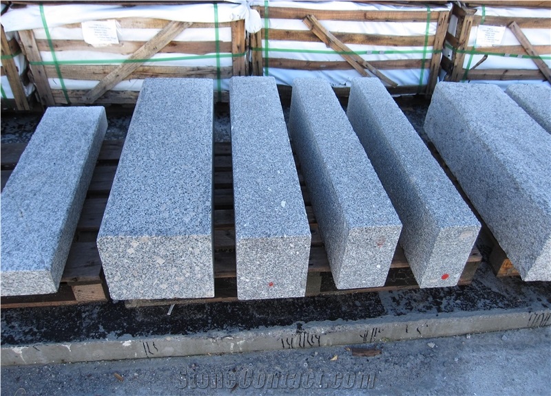 China White Granite Fine Picked Kerbstone Corner,China Light Grey Granite Kerbs/Curbs for Outside Road Stone