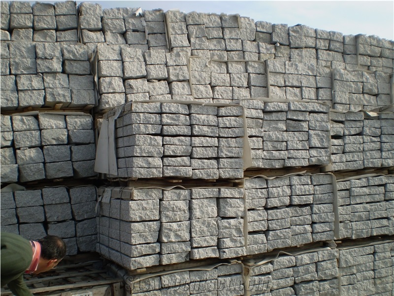 China White Granite Fine Picked Kerbstone Corner,China Light Grey Granite Kerbs/Curbs for Outside Road Stone