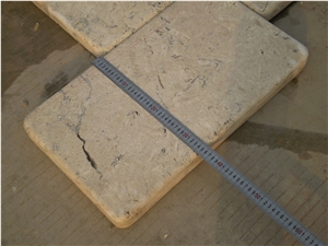 China Yellow Travertine Autumn Leaf Color-Tumbled Antique Style Villa Floor Pattern Covering Tiles