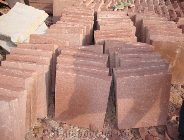 Fine Picked China Red/Pink Sandstone Cubestone/Cobble Stone Paver