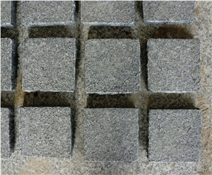 G654/China Impala Black Granite/China Seasame Black Granite Flamed Dark Grey Granite Cube Stone,Cobble Stone for Exterior Pattern Floor Pavers