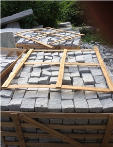 G654/China Impala Black Granite/China Seasame Black Granite Flamed Dark Grey Granite Cube Stone,Cobble Stone for Exterior Pattern Floor Pavers