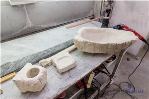 Wash Basins in Stone Cream Vanilla Marble