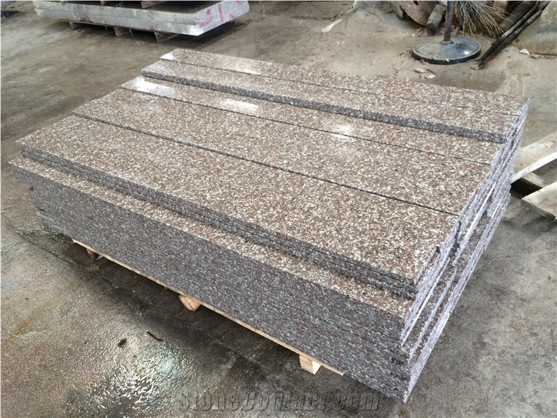 Fargo G664 Granite Polished Steps/Stairs with Risers,Voilet Of Luoyuan Red Stair Treads, Polished Granite Stair Case
