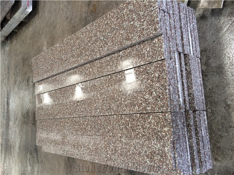 Fargo G664 Granite Polished Steps/Stairs with Risers,Voilet Of Luoyuan Red Stair Treads, Polished Granite Stair Case