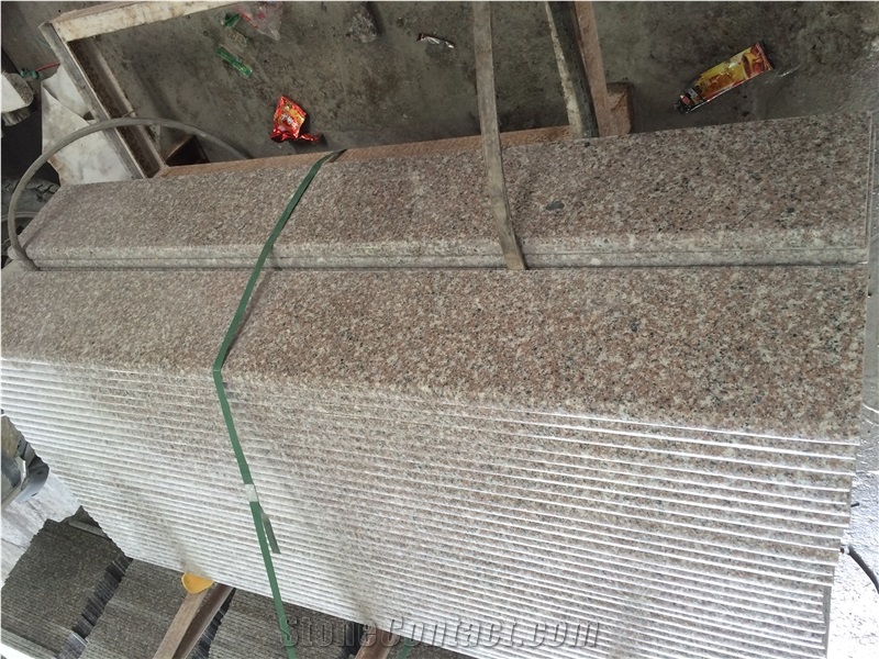 Fargo G664 Granite Polished Steps/Stairs with Risers,Voilet Of Luoyuan Red Stair Treads, Polished Granite Stair Case