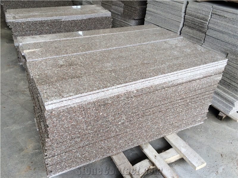 Fargo G664 Granite Polished Steps/Stairs with Risers,Voilet Of Luoyuan Red Stair Treads, Polished Granite Stair Case