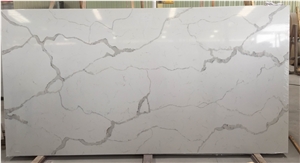 Calacatta Zsq5004 Quartz Stone Slabs & Tiles, White Engineered Stone