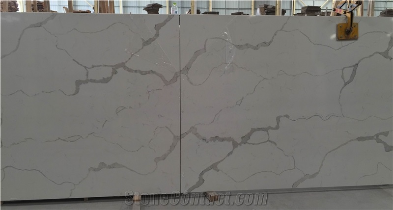 Calacatta Zsq5004 Quartz Stone Slabs & Tiles, White Engineered Stone