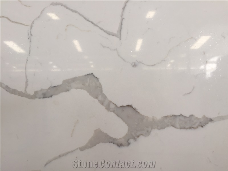 Calacatta Zsq5004 Quartz Stone Slabs & Tiles, White Engineered Stone