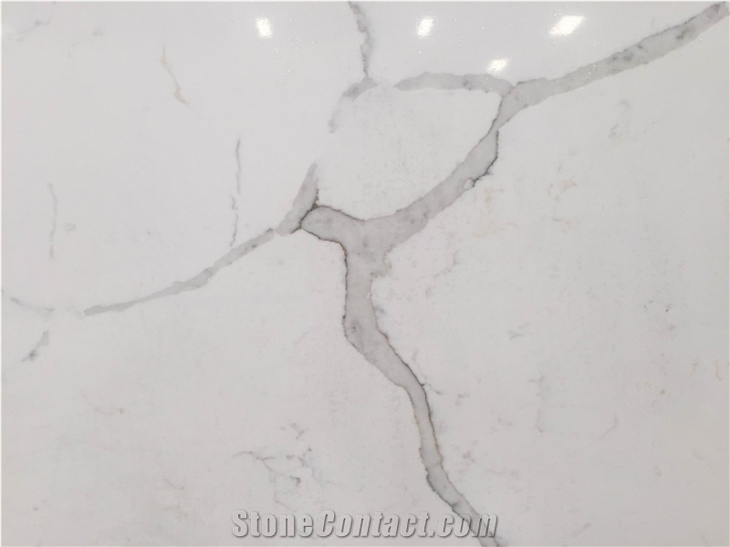 Calacatta Zsq5004 Quartz Stone Slabs & Tiles, White Engineered Stone