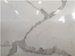 Calacatta Zsq5004 Quartz Stone Slabs & Tiles, White Engineered Stone
