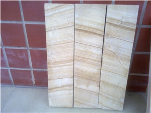 China Vein Yellow Wooden Sandstone Blocks
