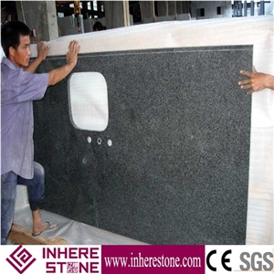 G654 Granite Kitchen Countertop ,Nero Impala China,Sesame Black Of Changle Pingnan Countertop, Dark Granite Countertop, Black Granite Countertop for Sale