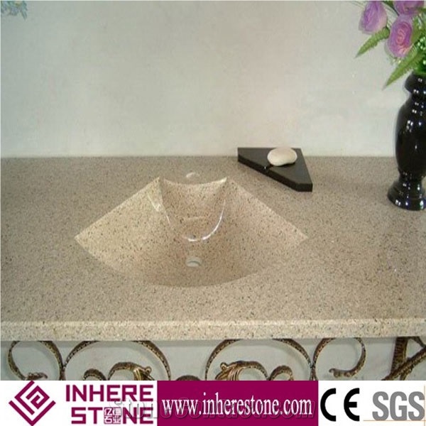 G682 Granite Bath Tops,Giallo Rustic,Golden Yellow,Giallo Yellow, Hotel Vanity Tops