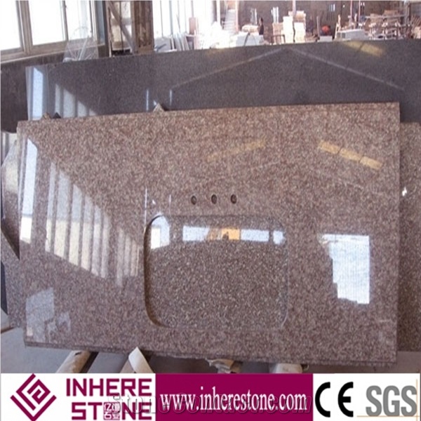 G687 Granite Kitchen Countertop,Peach Red,Peach Blossom Red Gutian ,Taohua Hong Granite Countertop Used Kitchen Sink for Sale