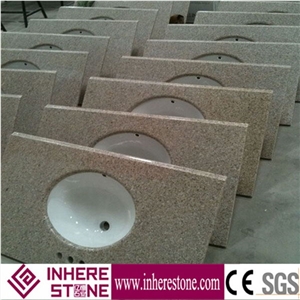 Gold Rusty Yellow Granite Bathroom Countertops,G682 Granite Bathroom Vanity Tops